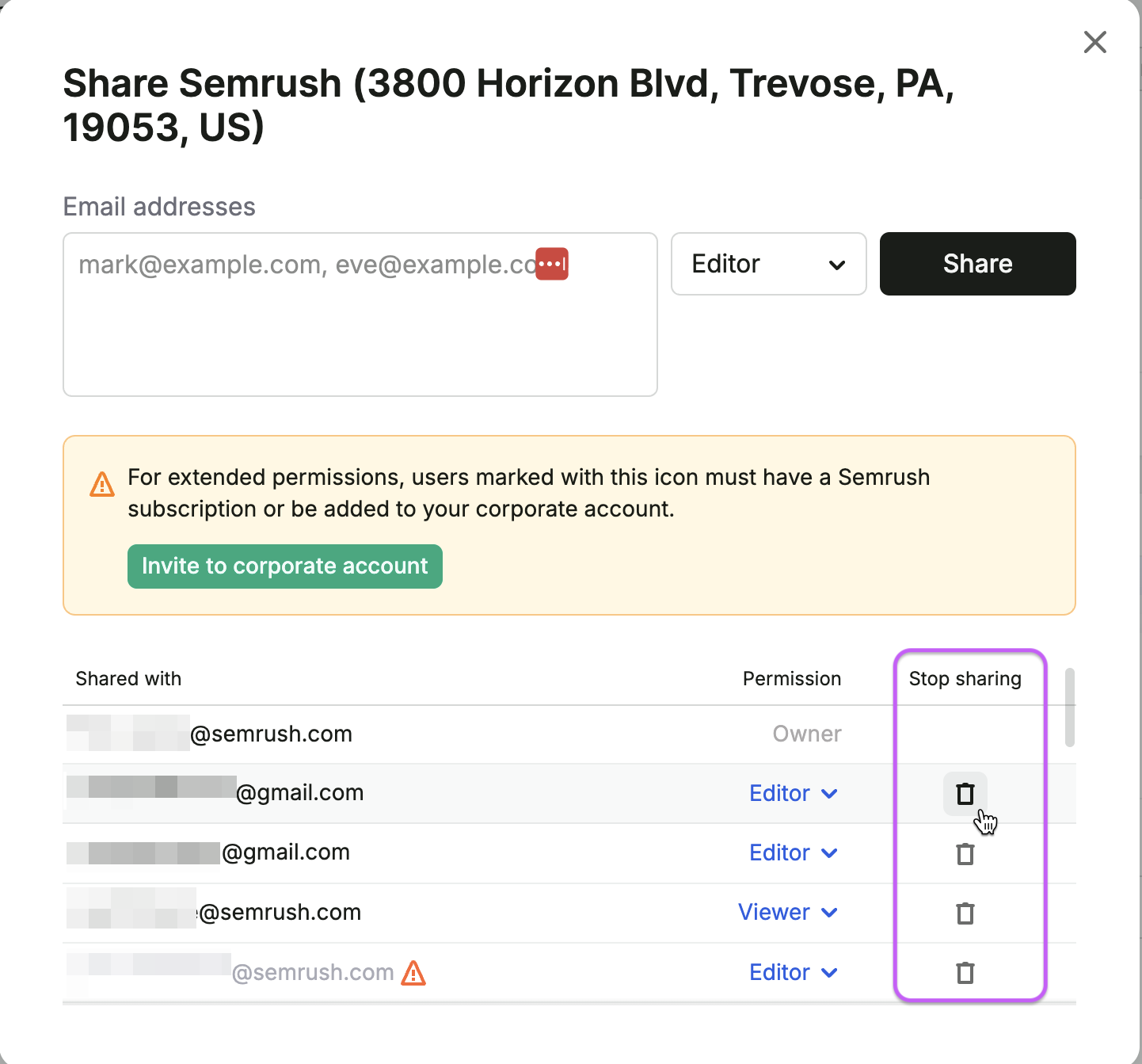 How To Share a Location in Semrush Local Tools image 6